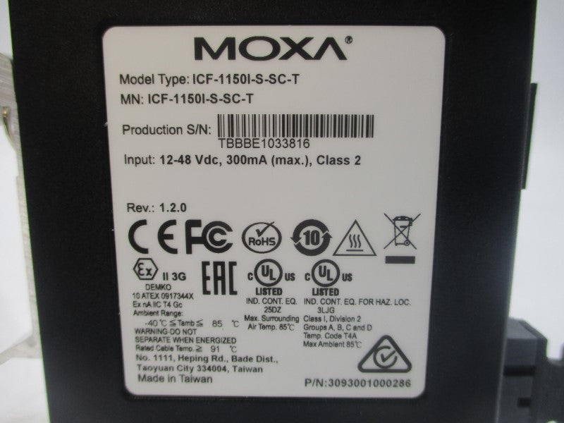 MOXA ICF-1150I-S-SC-T 12-48VDC REV. 1.2.0 NSMP