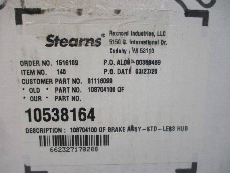 STEARNS 108704100QF 380/460V 8.8/.6A REV. B NSMP