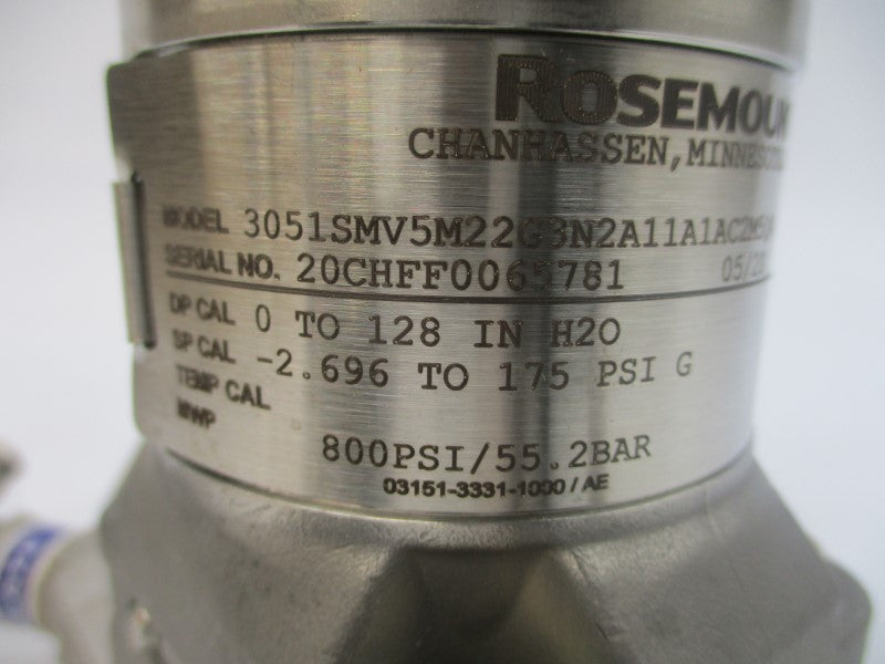 ROSEMOUNT 3051SMV5M22G3N2A11A1AC2M5Q4 12-42.4VDC 800PSI NSMP