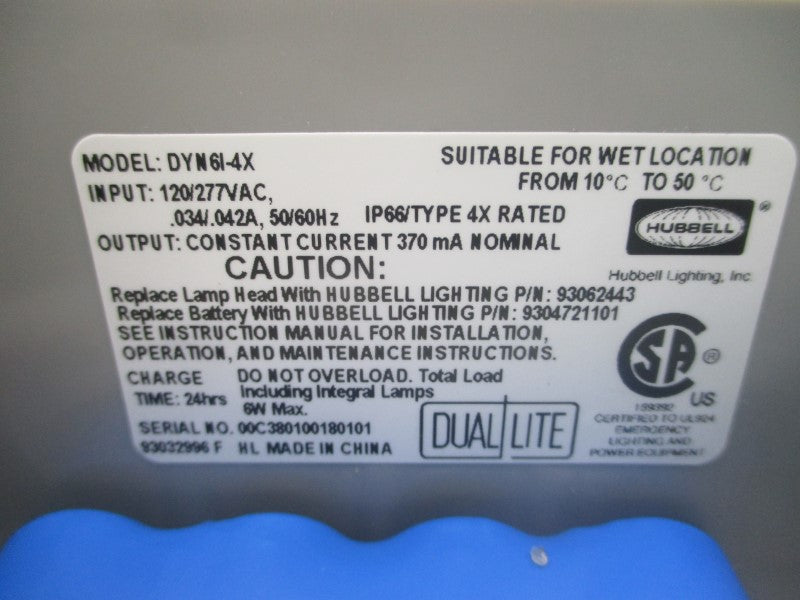 DUAL LITE DYN6I-4X 93048721 120/277VAC .034/.042A NSMP