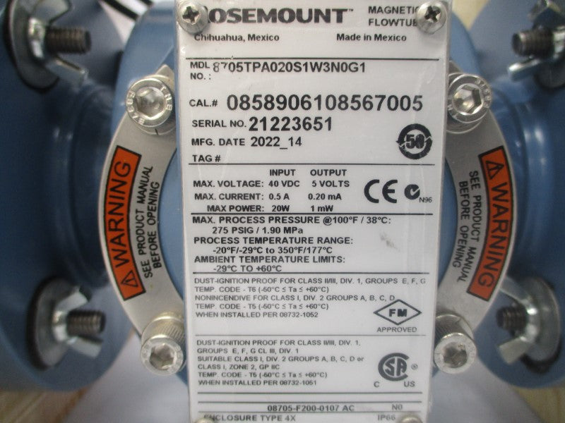 ROSEMOUNT 8705TPA020S1W3N0G1 40VDC 0.5A 275PSI NSMP