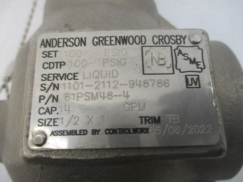 ANDERSON GREENWOOD CROSBY 81PSM48-4 100PSI 1/2"X1" NSNP