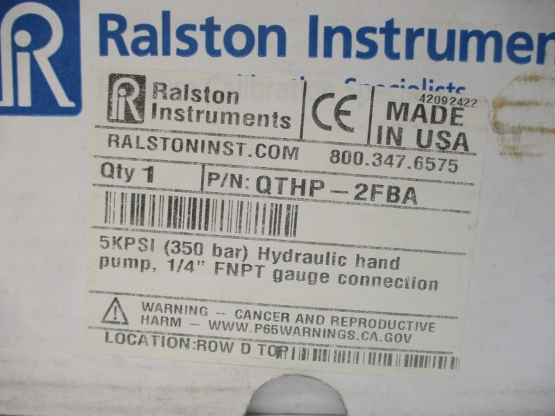 RALSTON INSTRUMENTS QTHP-2FBA 5000PSI 1/4" NSMP
