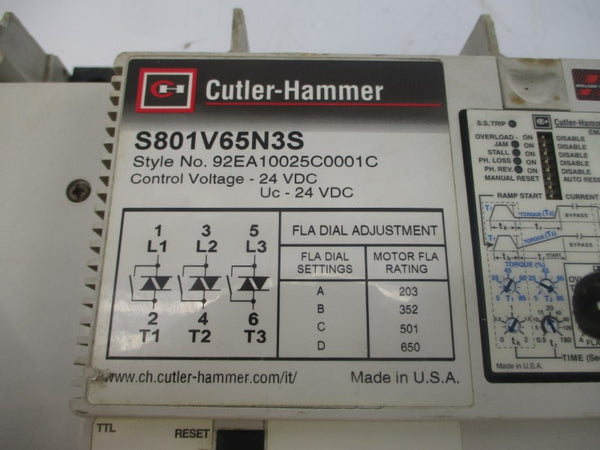 CUTLER HAMMER S801V65N3S 93EA10025C0001C 24VDC 60A (AS PICTURED) UNMP