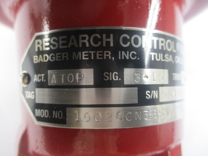 RESEARCH CONTROLS 1002GCN36SV0PFLN36 3-15PSI NSNP