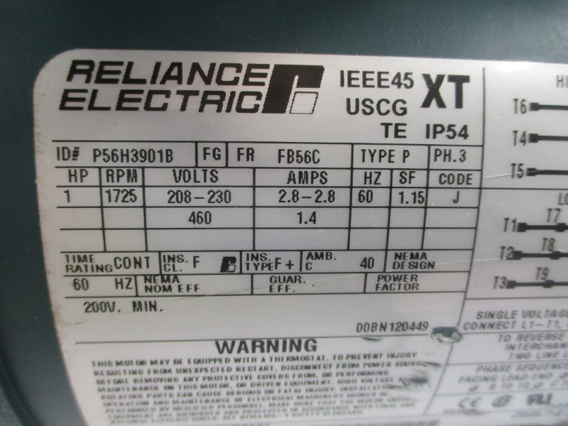 RELIANCE ELECTRIC P56H3901B 208-230/460V 2.8-2.8/1.4A NSNP