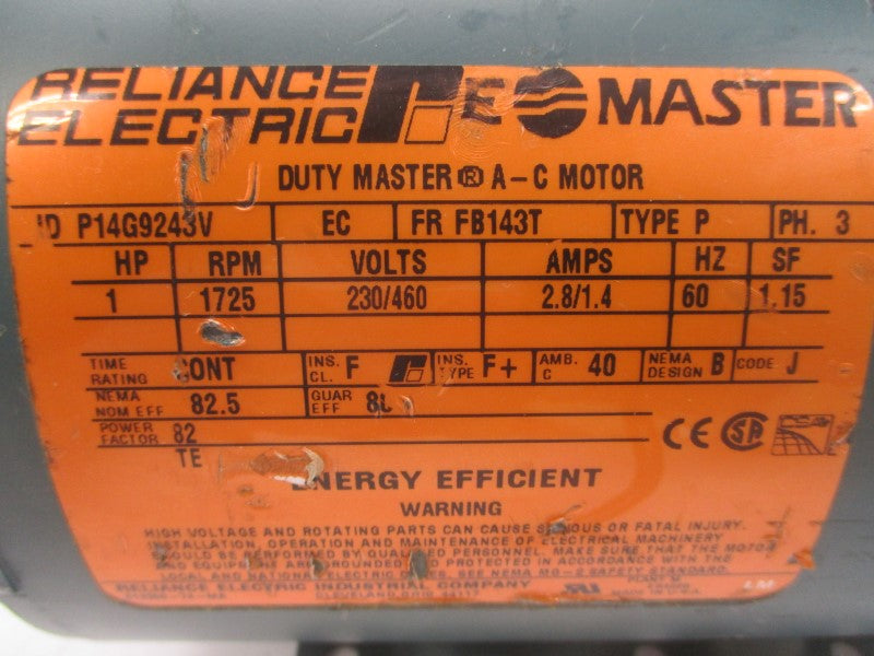 RELIANCE ELECTRIC P14G9243V 230/460V 2.8/1.4A NSNP