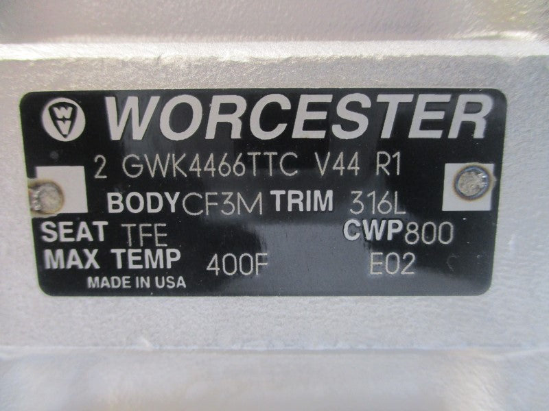 WORCESTER 2039SNR6 GWK4466TTCV44R1 120PSI 2" NSNP