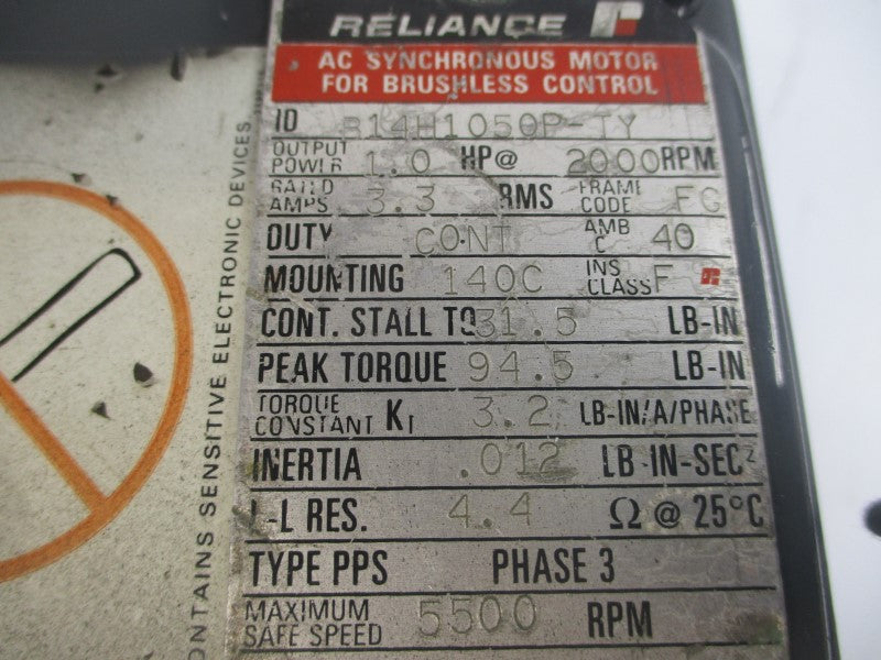 RELIANCE ELECTRIC B14H1050P-TY 3.3A NSNP