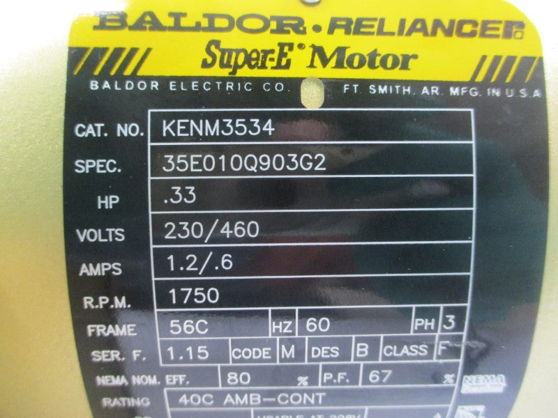 BALDOR KENM3534 230/460V 1.2/.6A NSNP