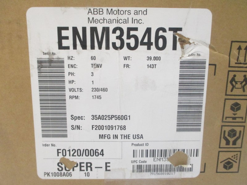BALDOR ENM3546T 230/460V 2.9/1.45A NSMP