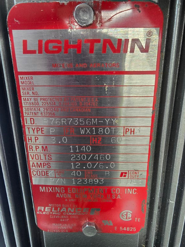 LIGHTNIN 123893 230/460V 12.0/6.0A NSNP