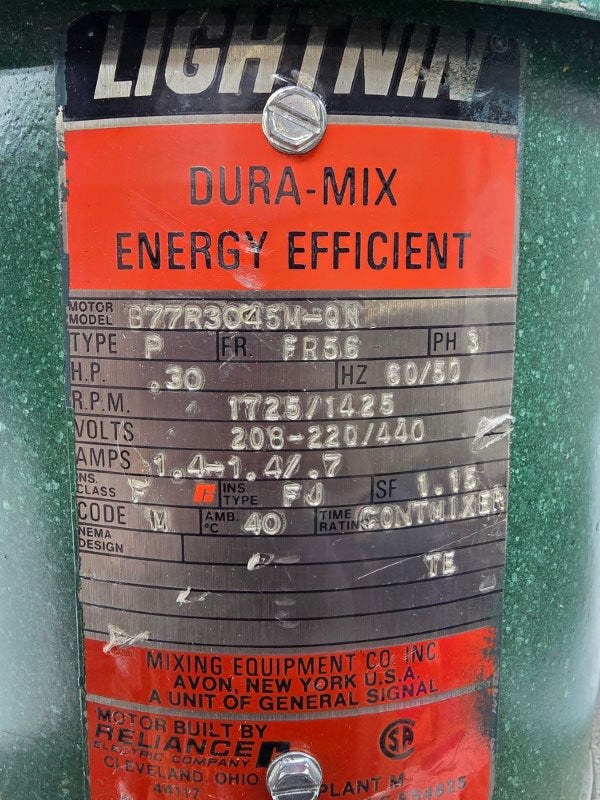 LIGHTNIN XJ-30 B77R3045M-QN 208-220/440V 1.4-1.4/.7A NSNP