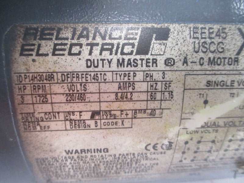 RELIANCE ELECTRIC P14H3048R 230/460VAC 8.4/4.2A UNMP