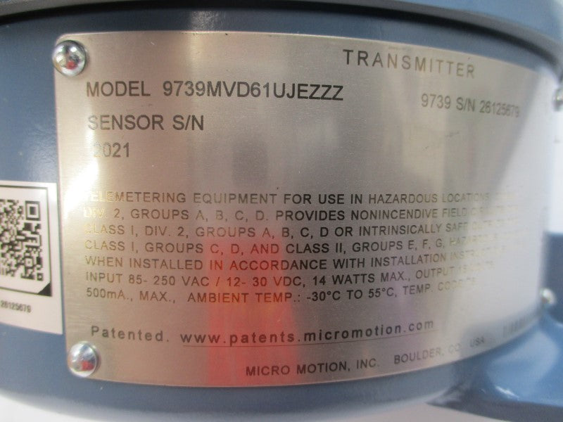 MICRO MOTION 9739MVD61UJEZZZ 85-250VAC NSMP