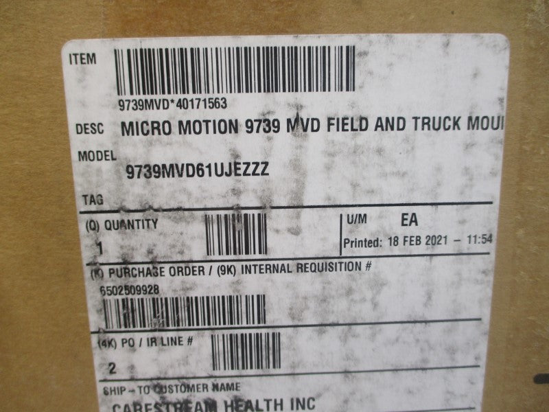 MICRO MOTION 9739MVD61UJEZZZ 85-250VAC NSMP