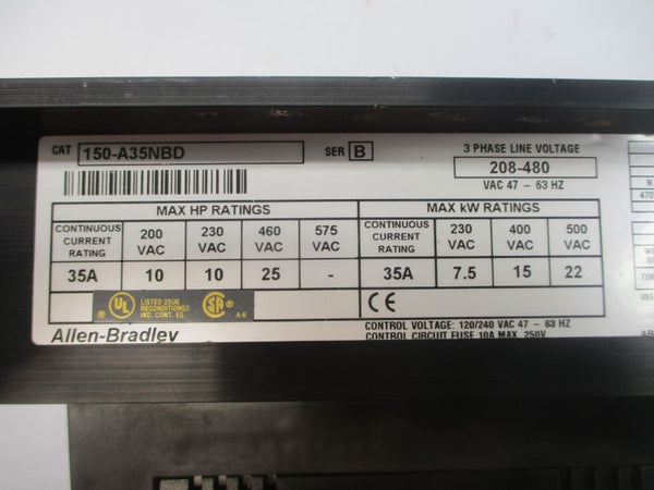 ALLEN BRADLEY 150-A35NBD SER. B 208-480V 35A UNMP