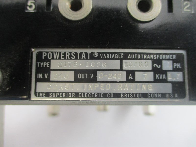 SUPERIOR ELECTRIC 217B-1026 240VAC 7A NSNP