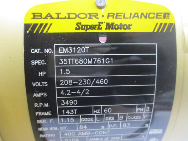 BALDOR EM3120T 208-230/460V 4.2-4/2A NSNP