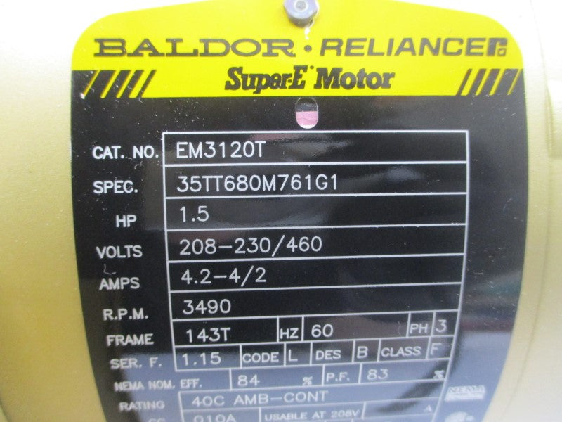 BALDOR EM3120T 208-230/460V 4.2-4/2A NSNP