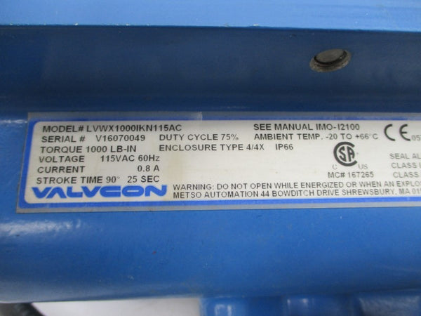 METSO VALVCON C015-RECA01CJJST+T10 LVWX1000IKN115AC 115VAC 0.8A 25S UNMP