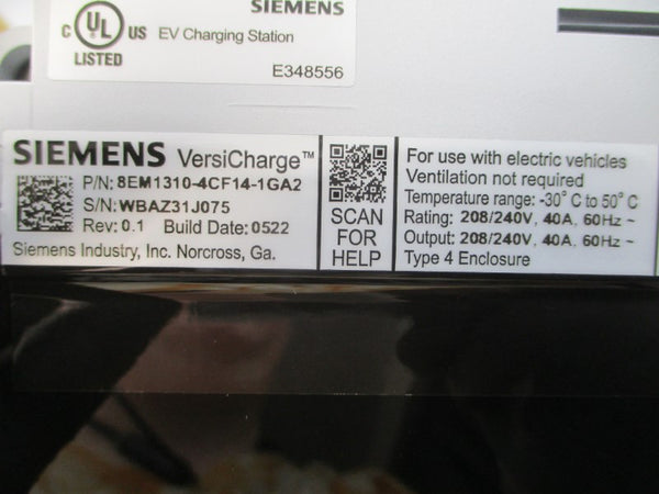 SIEMENS 8EM1310-4CF14-1GA2 208/240V 40A REV. 0.1 NSMP