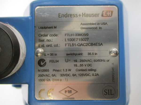 ENDRESS+HAUSER FTL51-QAC2CB4E5A FTL51-33MQ5/0 90-250VAC 6A NSNP