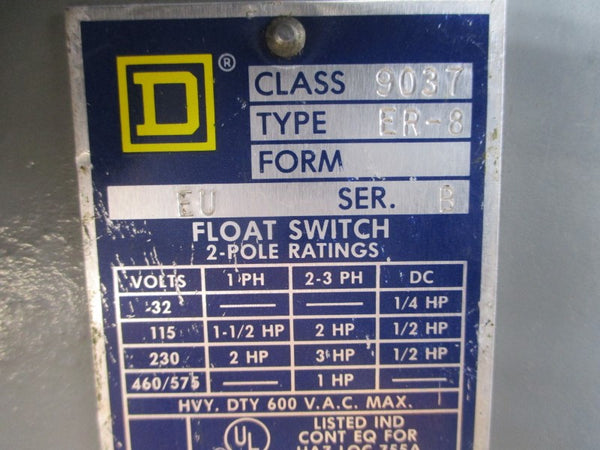 SQUARE D 9037ER8 SER. B 600VAC UNMP