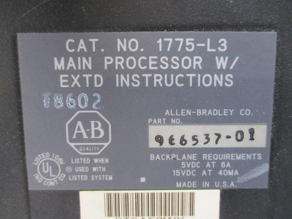 ALLEN BRADLEY 1775-L3 15VDC 6A UNMP