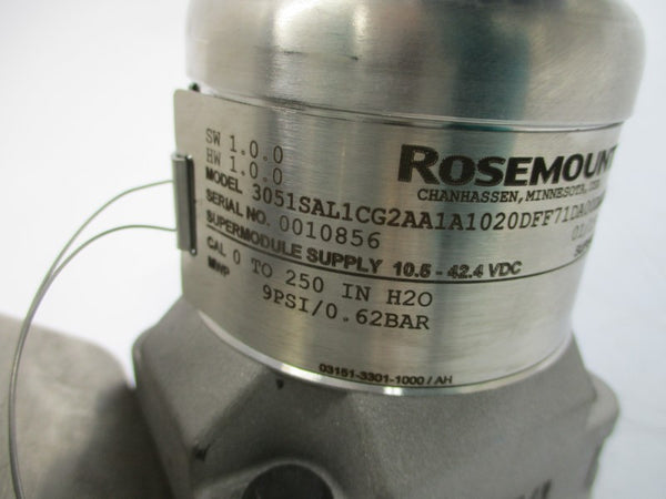 ROSEMOUNT 3051SAL1CG2AA1A1020DFF71DA00DA2M5 10.5-42.4VDC 9PSI NSNP