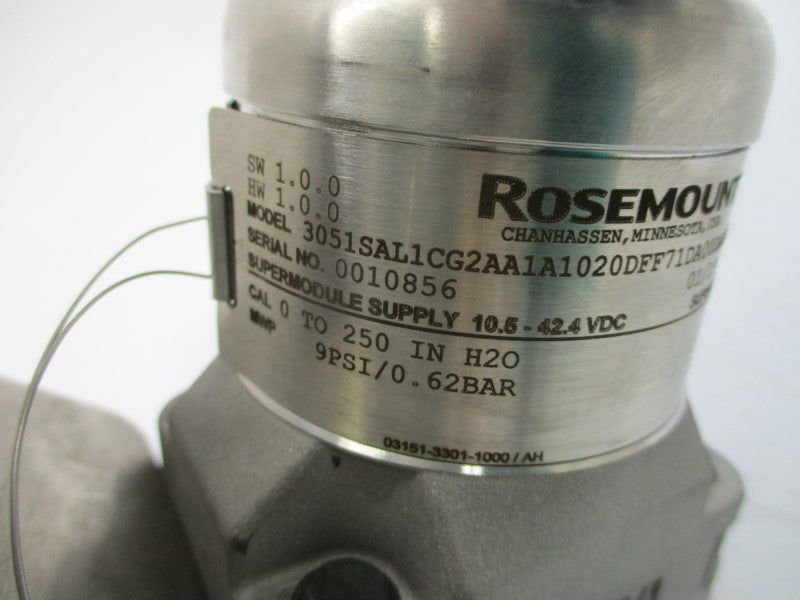 ROSEMOUNT 3051SAL1CG2AA1A1020DFF71DA00DA2M5 10.5-42.4VDC 9PSI NSNP