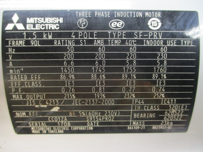 MITSUBISHI SF-PRV 200/220-230V 6.6/6.0-5.8A UNMP