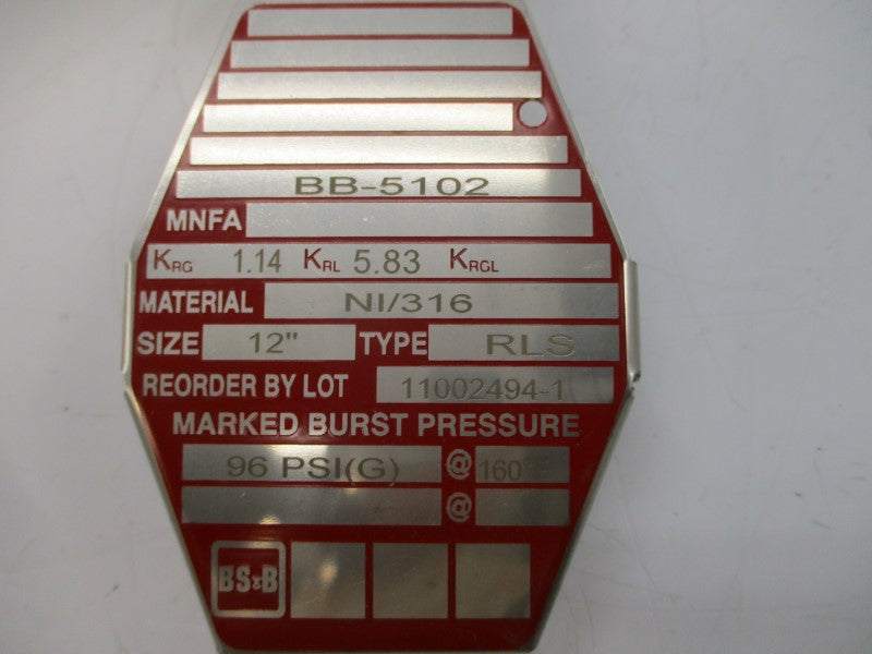 BS&B SAFETY SYSTEMS BB-5102 96PSI NSMP
