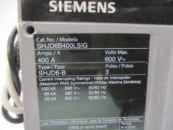 SIEMENS SHJD6B400LSIG 600V 400A NSMP