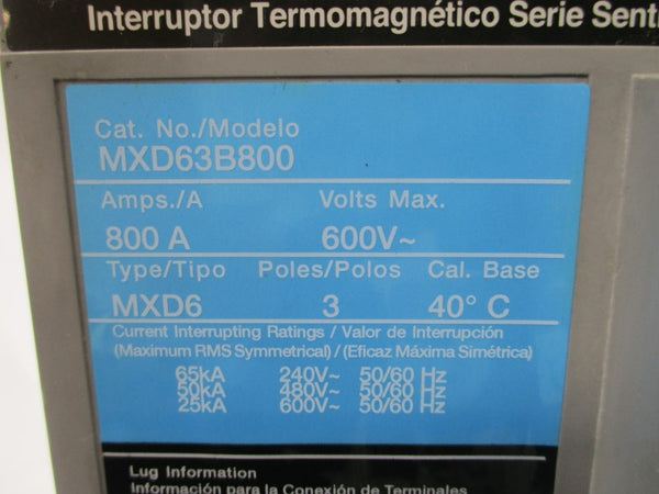 SIEMENS MXD63B800 600V 800A NSNP