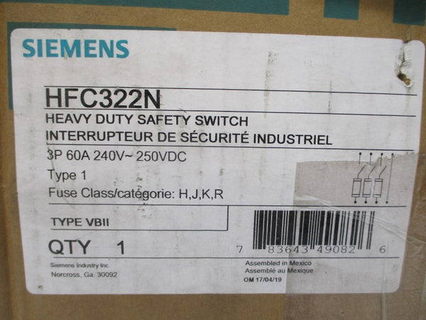 SIEMENS HFC322N 240VAC 60A NSMP
