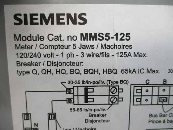 SIEMENS MMS5-125 120/240V 125A NSMP