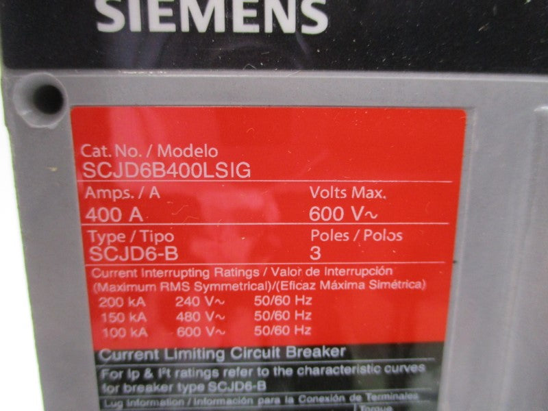 SIEMENS SCJD6B400LSIG 600V 400A NSMP