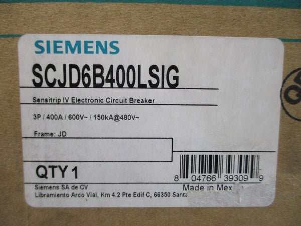 SIEMENS SCJD6B400LSIG 600V 400A NSMP
