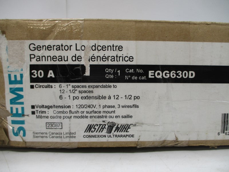 SIEMENS EQG630D 120/240V 30A NSMP
