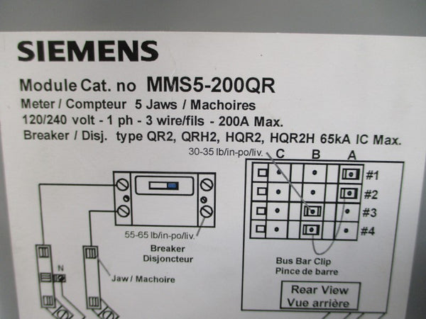 SIEMENS MMS5-200QR 120/240V 200A NSMP