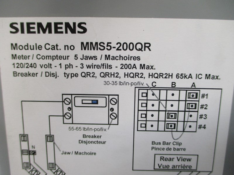 SIEMENS MMS5-200QR 120/240V 200A NSMP