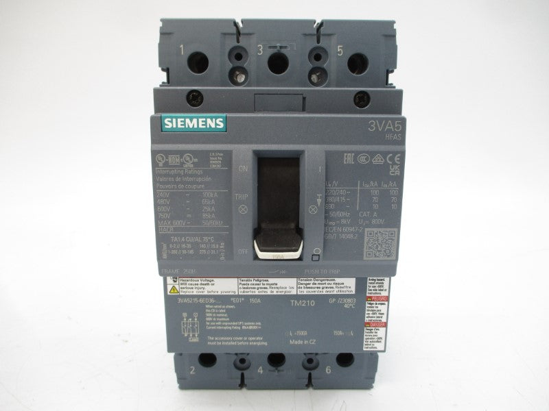 SIEMENS 3VA5215-6ED36-0AA0 600V 150A NSMP