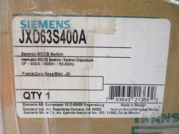 SIEMENS JXD63S400A 600V 400A NSMP
