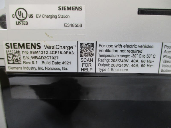 SIEMENS 8EM1312-4CF18-0FA3 208/240V 40A REV. 0.1 NSMP