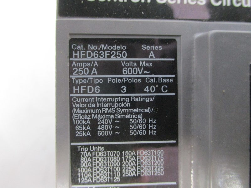 SIEMENS HFD63F250 SER. A 600V 250A NSNP