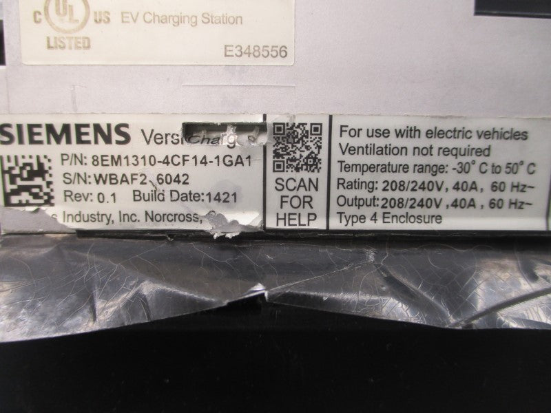 SIEMENS 8EM1310-4CF14-1GA1 208/240V 40A REV. 0.1 UNMP