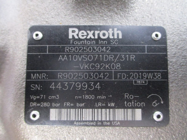 REXROTH R902503042 AA10VS071DR/31R-VKC92K08 NSNP