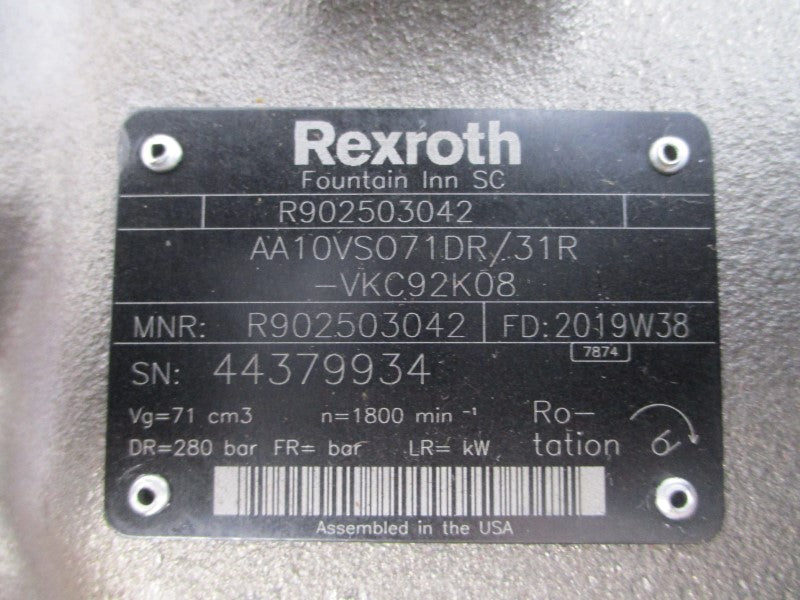 REXROTH R902503042 AA10VS071DR/31R-VKC92K08 NSNP