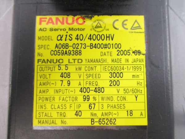 FANUC A06B-0273-B400#0100 408VAC 7.9A NSNP